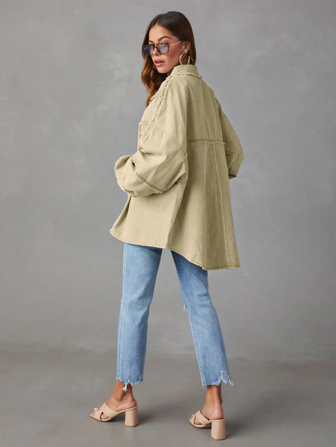 'Andrea' Lightweight Long Sleeve Denim Jacket - Celes Fashion